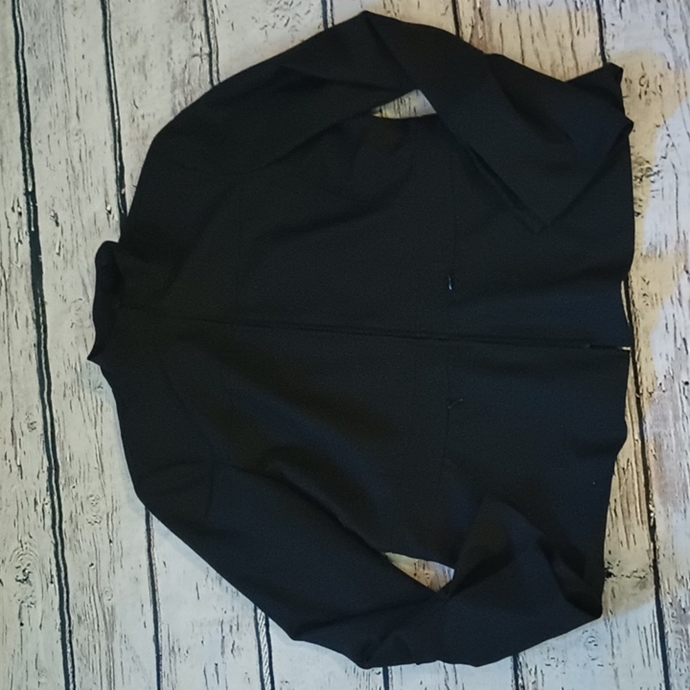 Renfrew Women's Black Mock Neck Zipper Blazer 10 Made in USA